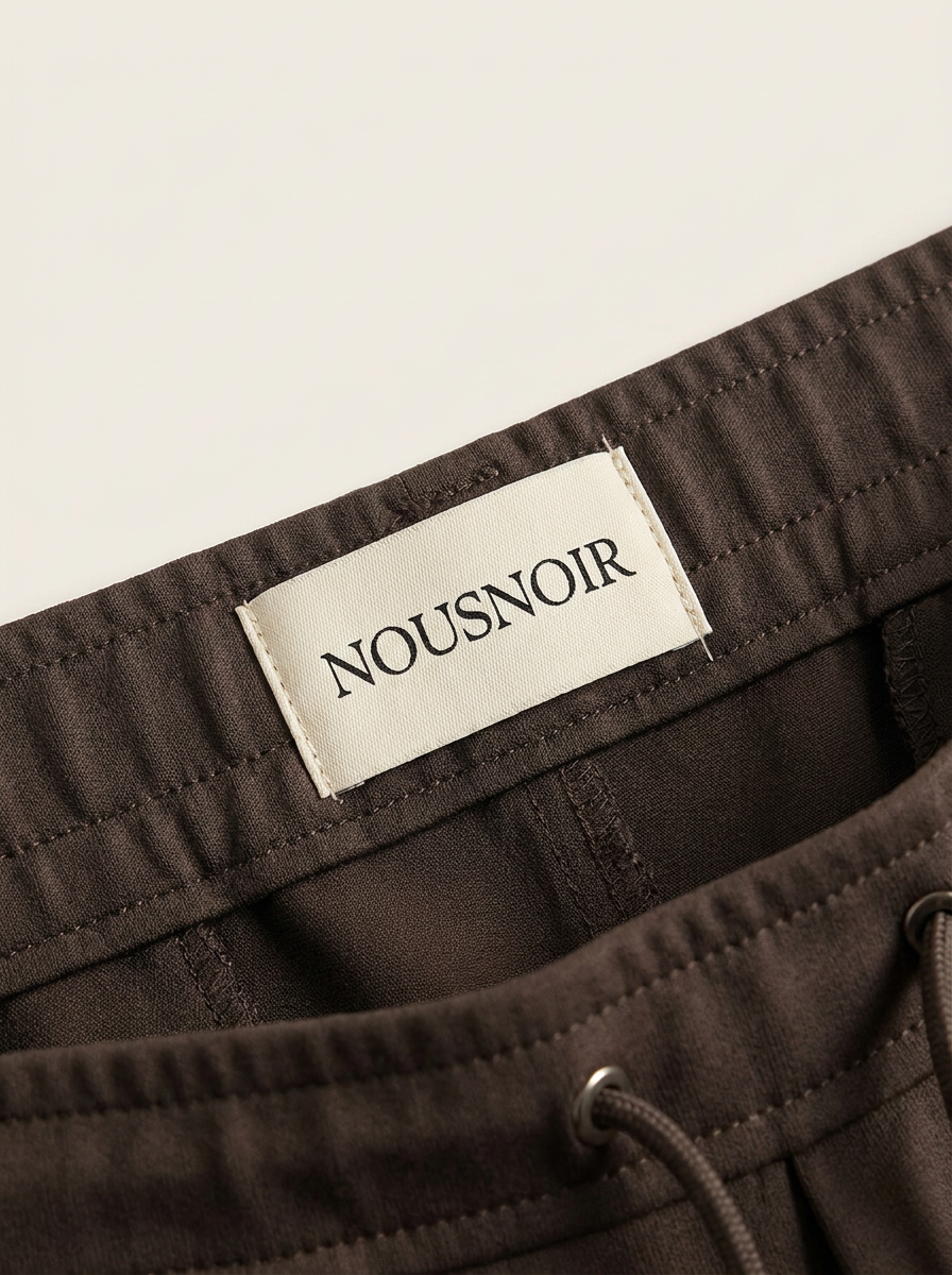 Nous Noir Tailored Trouser detail — ingetogen minimalistische afwerking